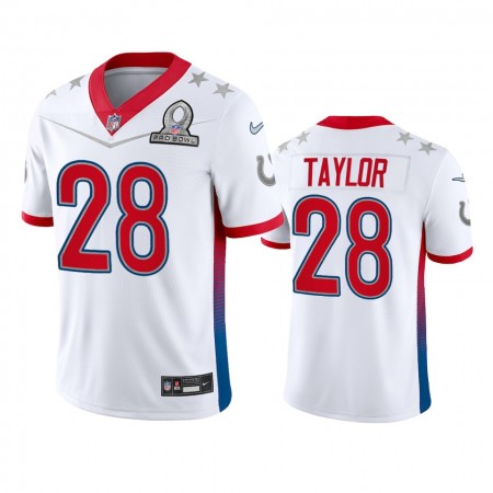 Tröjor Indianapolis Colts Jonathan Taylor 28 Game Vit 2022 AFC Pro Bowl - Män Tröjor Indianapolis Colts Jonathan Taylor 28 Game Vit 2022 AFC Pro Bowl - Män